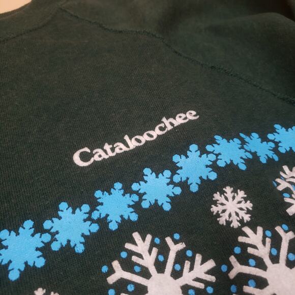 Vintage 70s Collegiate Pacific Cataloochee Winter Ski Vacation Tourist Sweater M - Picture 4 of 9